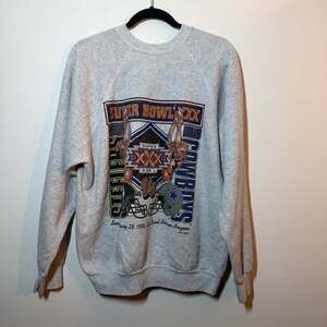 Vintage 1995 Super Bowl XXX Steelers vs Cowboys Sweatshirt XL USA Made NFL